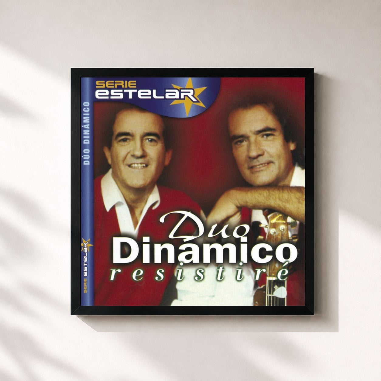 #noir Tableau carré de l'album Resistiré de Duo Dinamico, cadre noir 32x32 cm