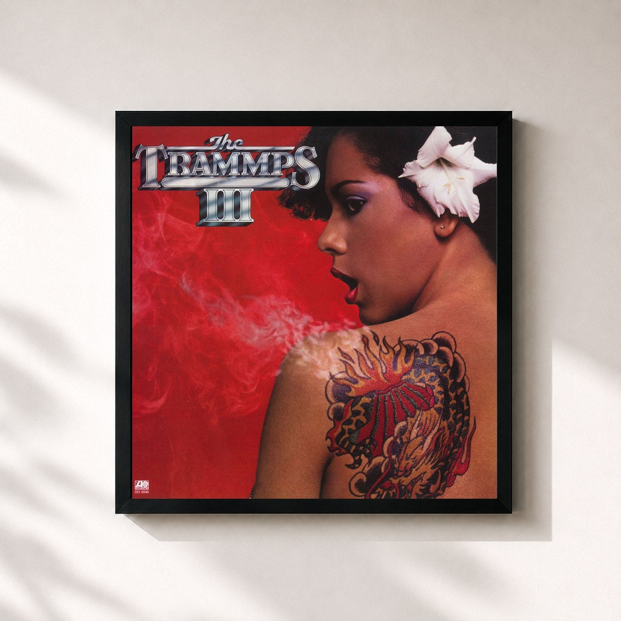 #noir Tableau carré de l'album The Trammps III de The Trammps, cadre noir 32x32 cm