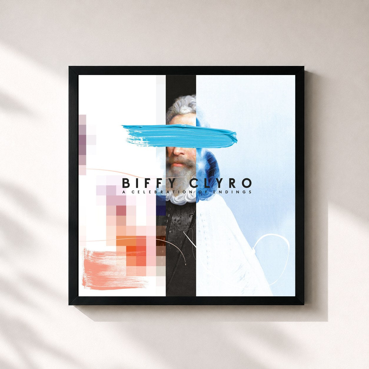 #noir Tableau carré de l'album A Celebration Of Endings de Biffy Clyro, cadre noir 32x32 cm