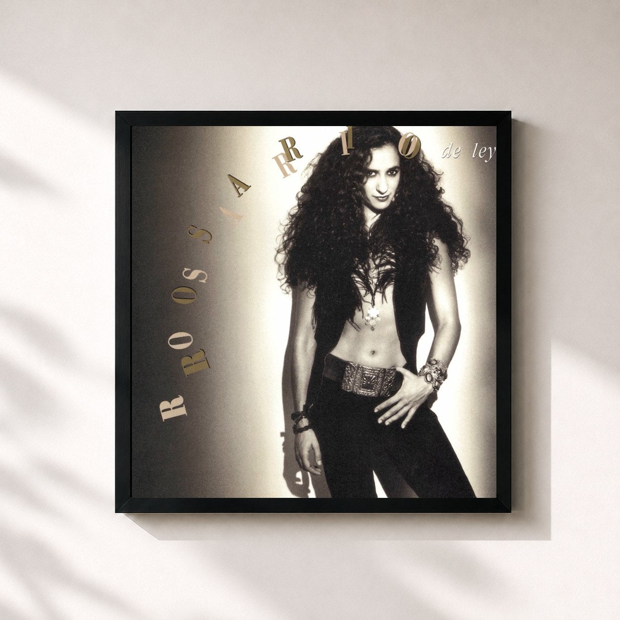#noir Tableau carré de l'album De Ley de Rosario, cadre noir 32x32 cm