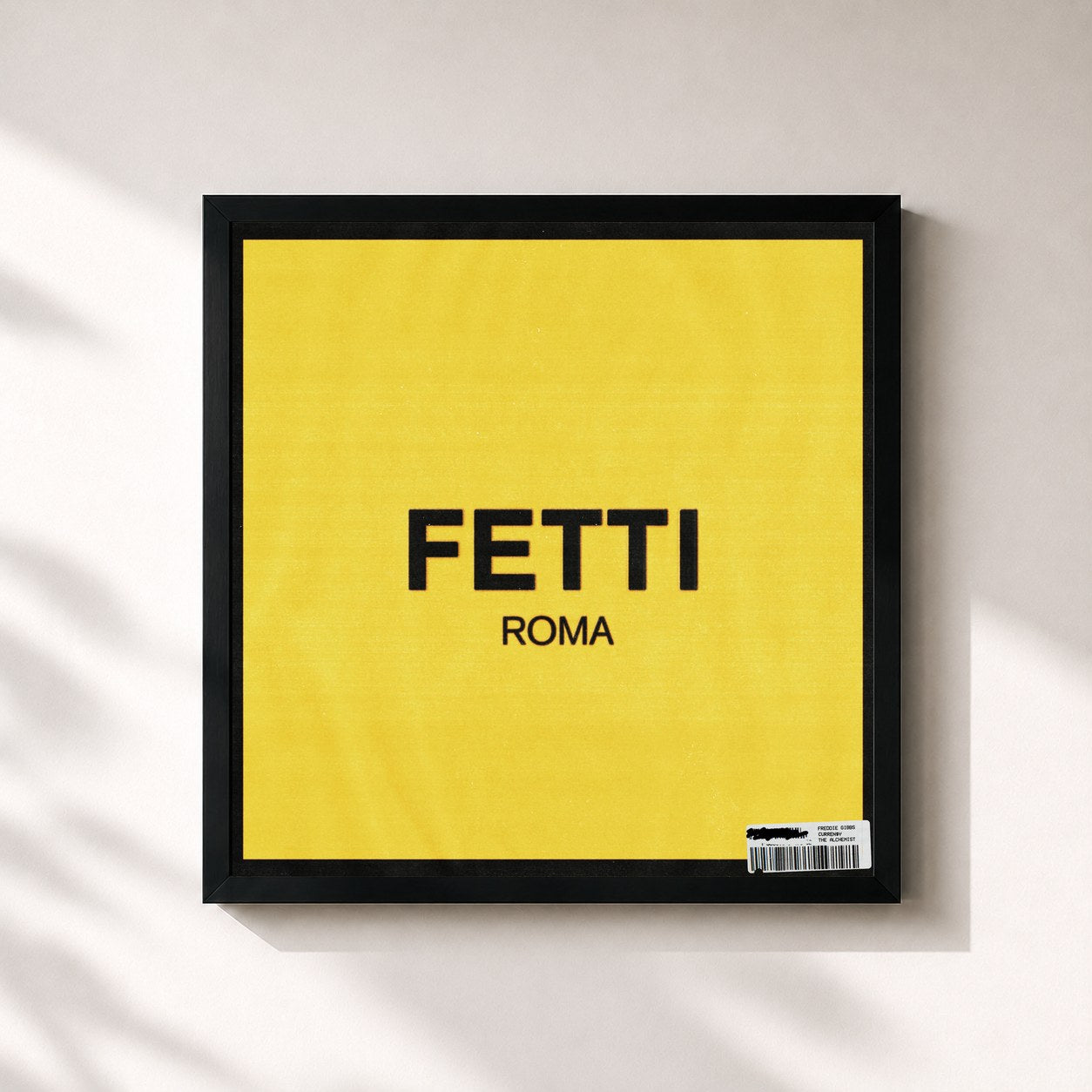 #noir Tableau carré de l'album Fetti de Curren$y, cadre noir 32x32 cm