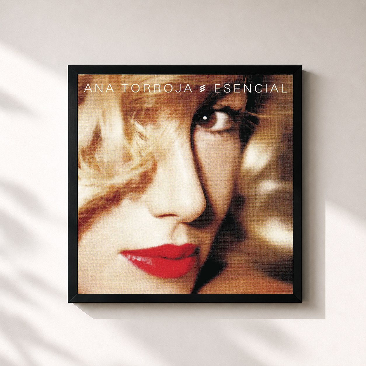 #noir Tableau carré de l'album Esencial de Ana Torroja, cadre noir 32x32 cm
