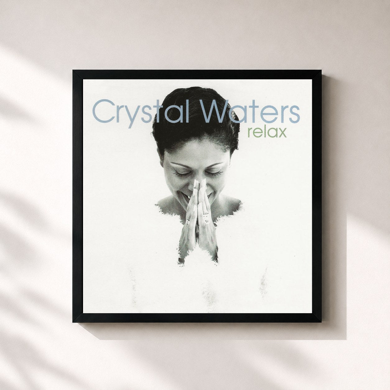 #noir Tableau carré de l'album Relax de Crystal Waters, cadre noir 32x32 cm