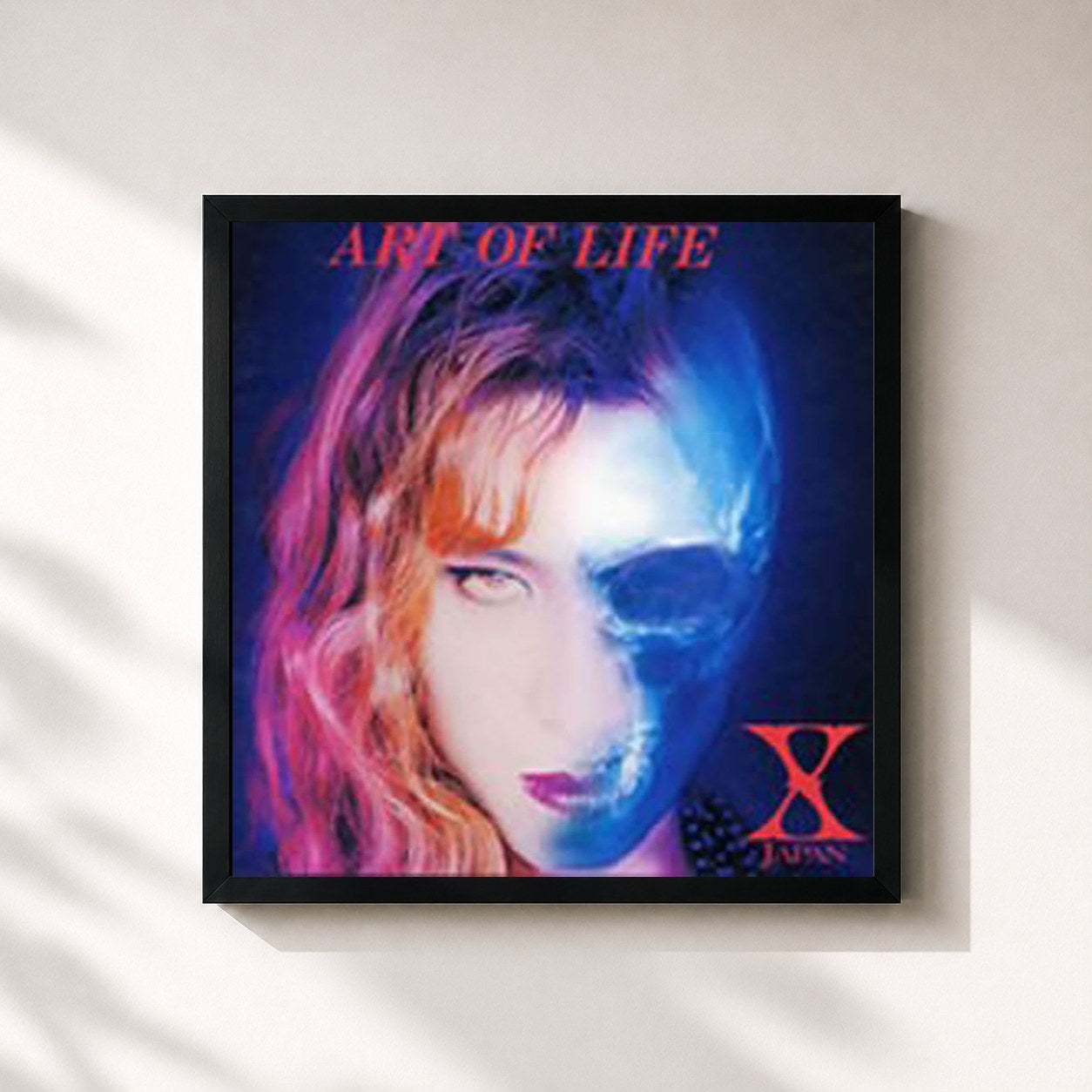 #noir Tableau carré de l'album Art Of Life de X JAPAN, cadre noir 32x32 cm