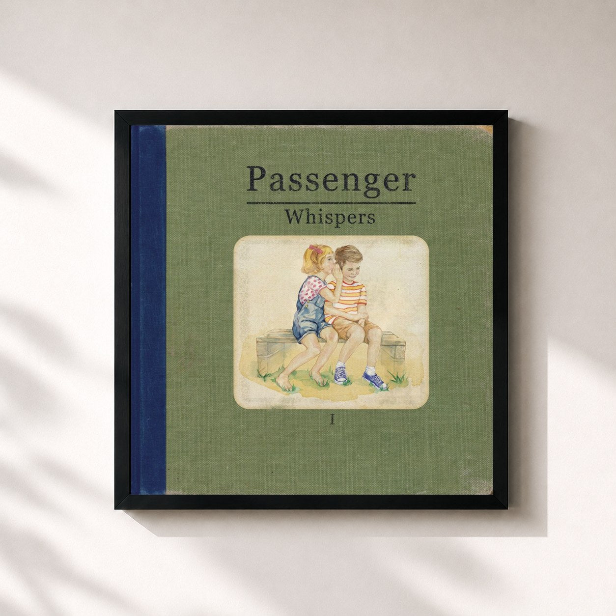 #noir Tableau carré de l'album Whispers (Deluxe) de Passenger, cadre noir 32x32 cm