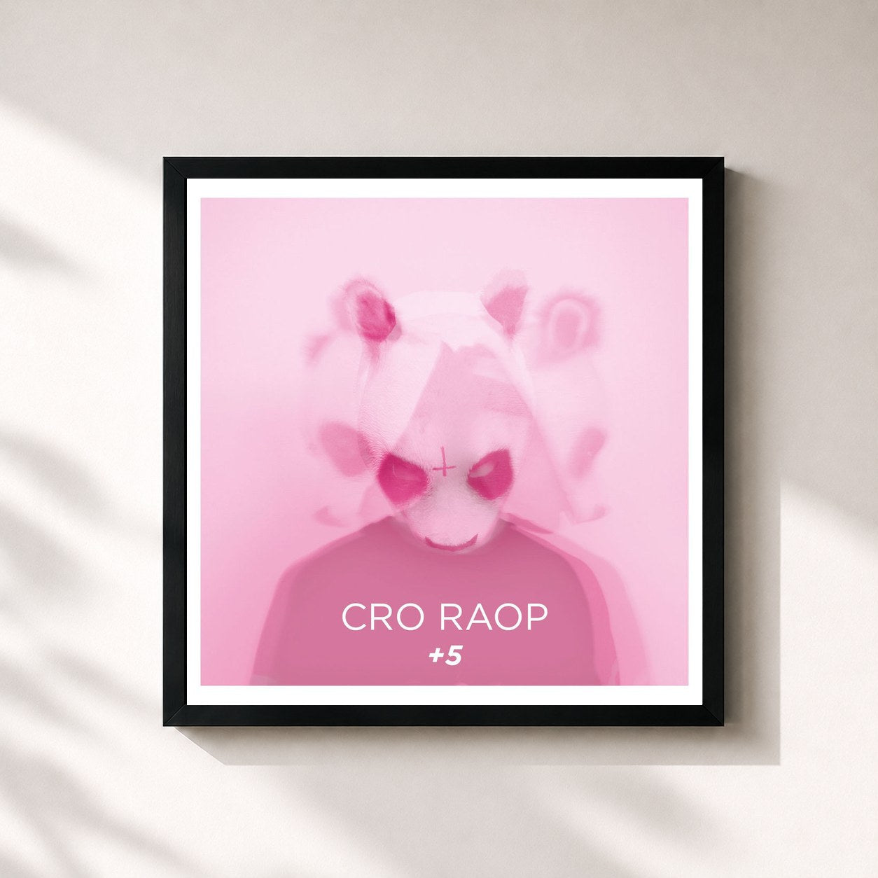 #noir Tableau carré de l'album Raop +5 de CRO, cadre noir 32x32 cm
