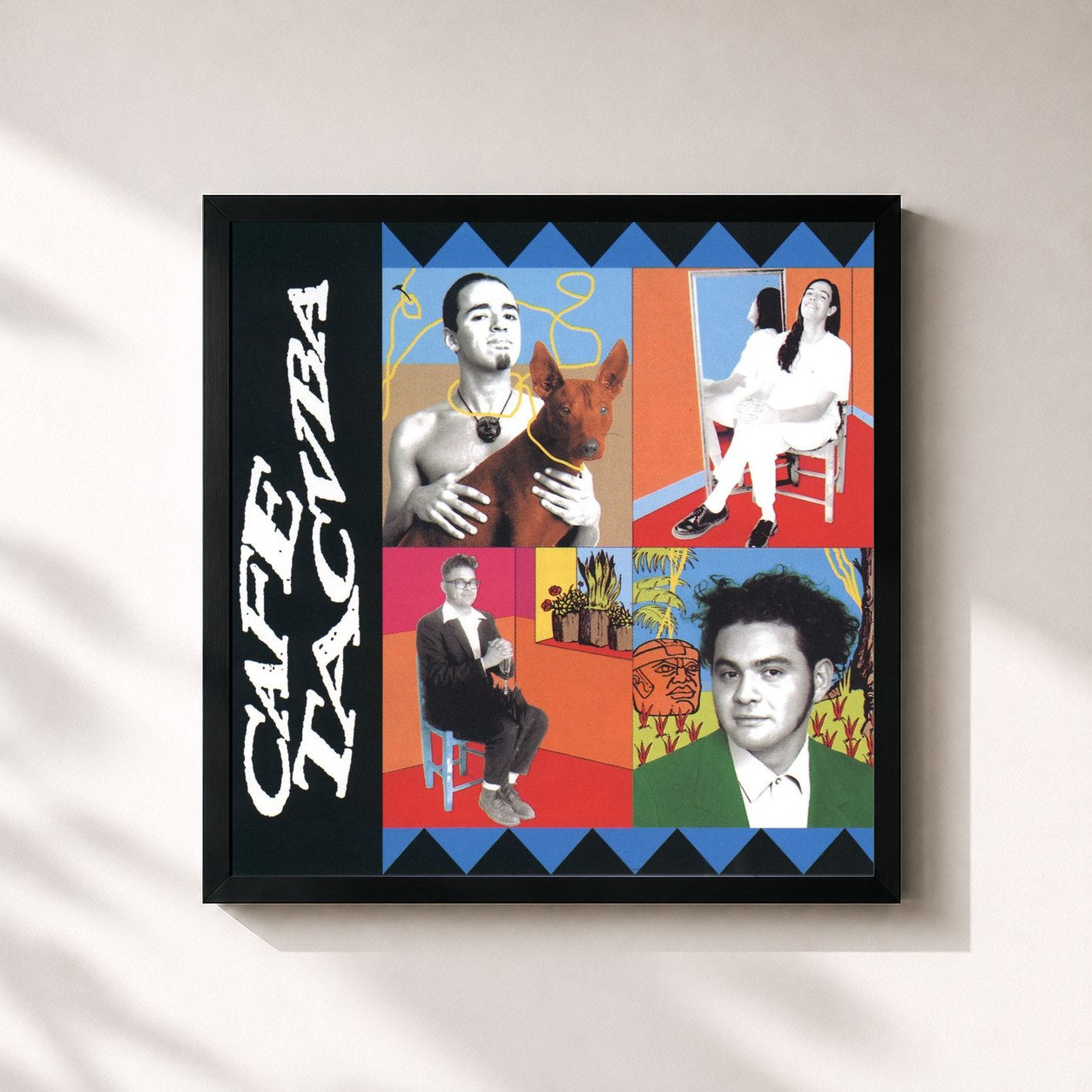 #noir Tableau carré de l'album Café Tacvba de Café Tacvba, cadre noir 32x32 cm