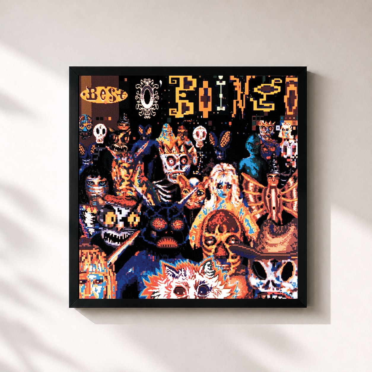 #noir Tableau carré de l'album Best O' Boingo de Oingo Boingo, cadre noir 32x32 cm