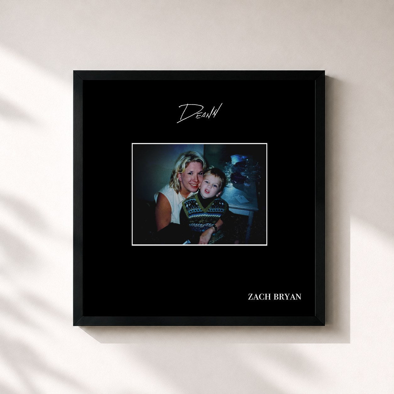 #noir Tableau carré de l'album DeAnn de Zach Bryan, cadre noir 32x32 cm