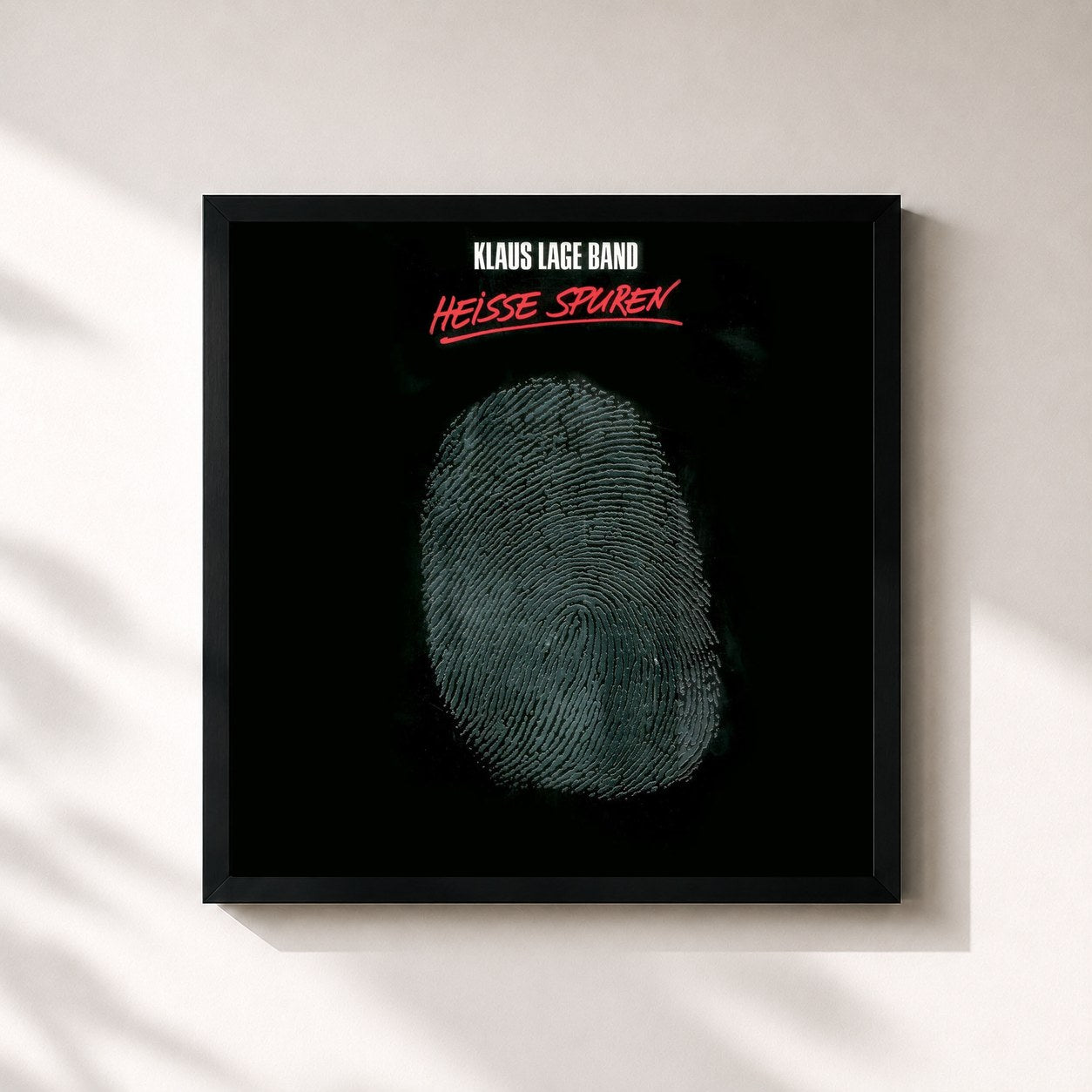 #noir Tableau carré de l'album Heiße Spuren (Remastered 2007) de Klaus Lage, cadre noir 32x32 cm