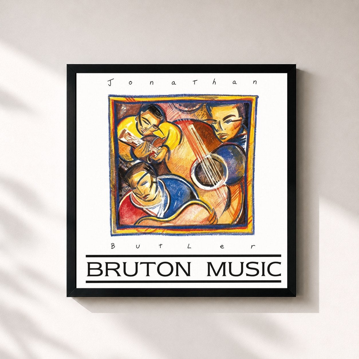 #noir Tableau carré de l'album Inspirations de Jonathan Butler, cadre noir 32x32 cm