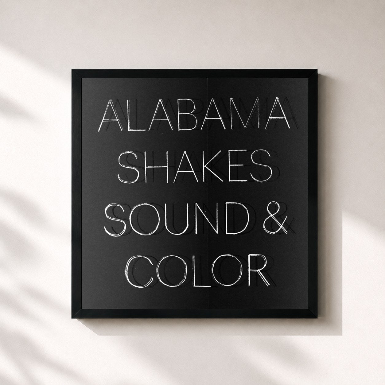 #noir Tableau carré de l'album Sound & Color de Alabama Shakes, cadre noir 32x32 cm