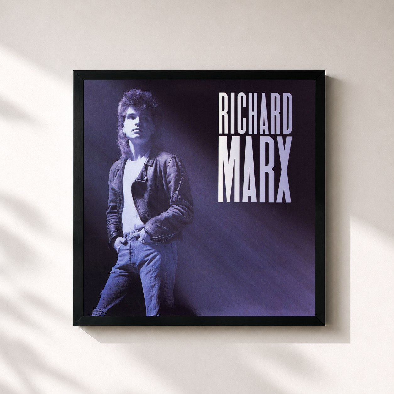 #noir Tableau carré de l'album Richard Marx de Richard Marx, cadre noir 32x32 cm