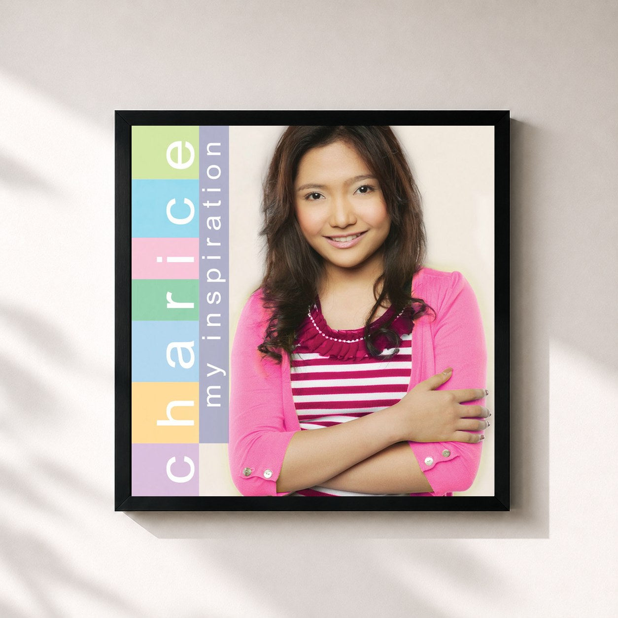 #noir Tableau carré de l'album Charice (My Inspiration) de Charice, cadre noir 32x32 cm