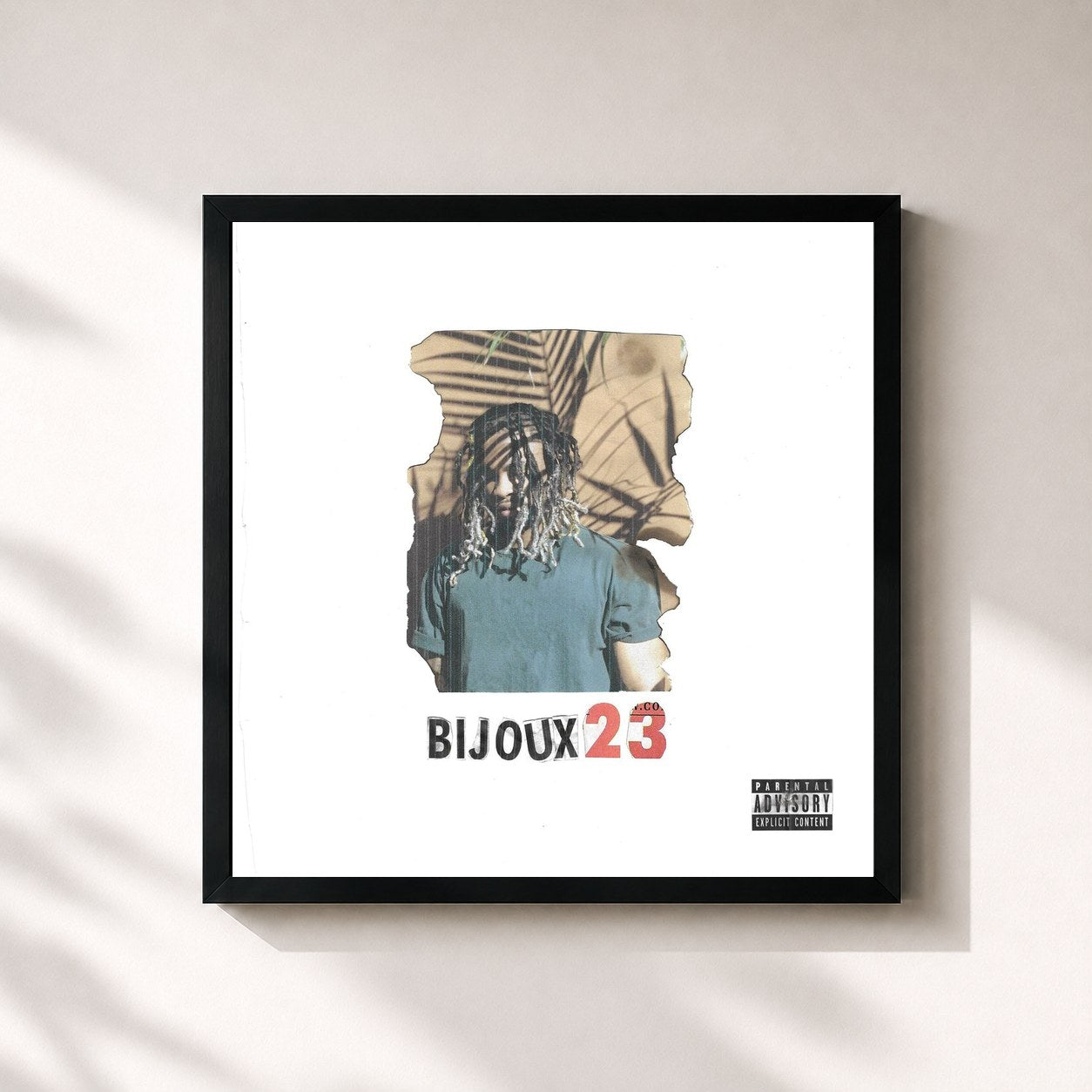 #noir Tableau carré de l'album Bijoux 23 de Elijah Blake, cadre noir 32x32 cm