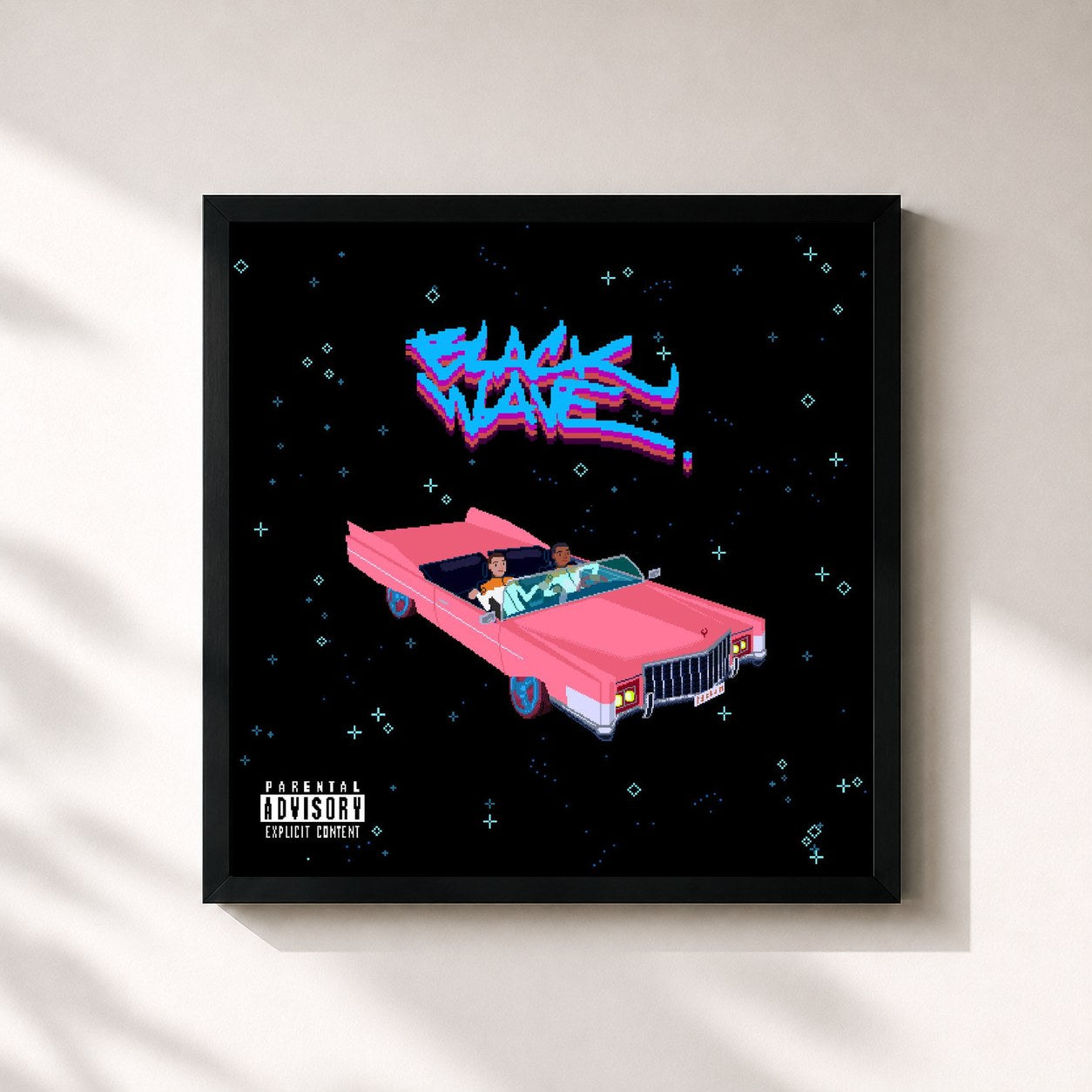 #noir Tableau carré de l'album ARE WE STILL DREAMING? de blackwave., cadre noir 32x32 cm