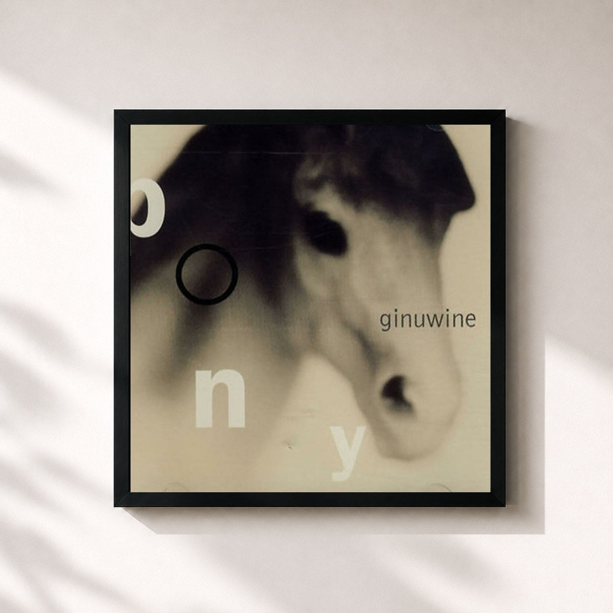 #noir Tableau carré de l'album Pony de Ginuwine, cadre noir 32x32 cm