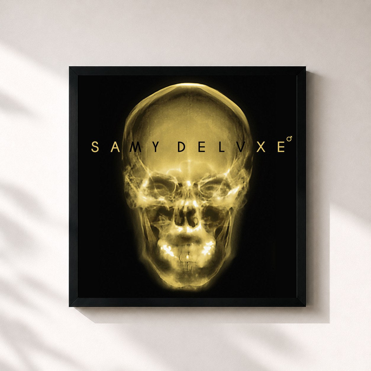 #noir Tableau carré de l'album Männlich de Samy Deluxe, cadre noir 32x32 cm