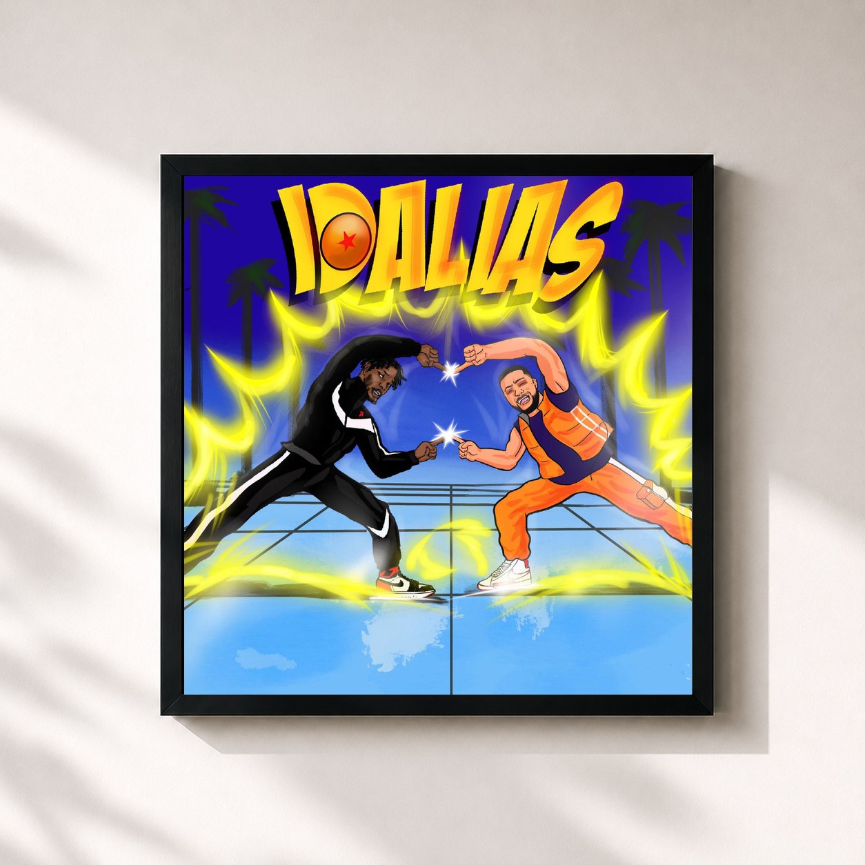 #noir Tableau carré de l'album IDALIAS de Idaly, cadre noir 32x32 cm