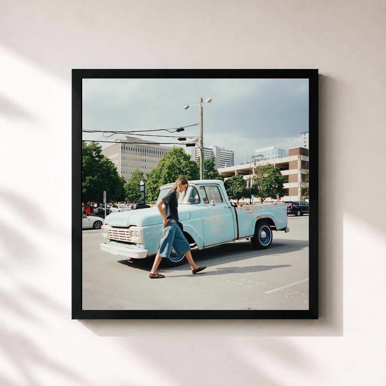 #noir Tableau carré de l'album A Week in Nashville de Charlotte Cardin, cadre noir 32x32 cm