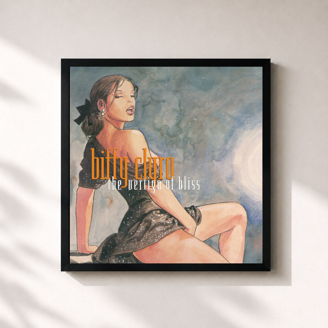 #noir Tableau carré de l'album The Vertigo of Bliss de Biffy Clyro, cadre noir 32x32 cm