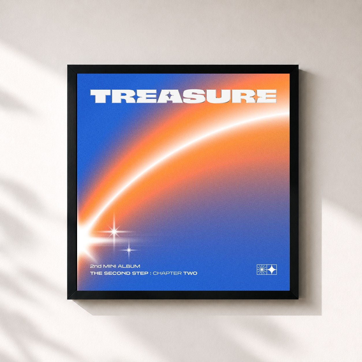 #noir Tableau carré de l'album THE SECOND STEP : CHAPTER TWO de TREASURE, cadre noir 32x32 cm