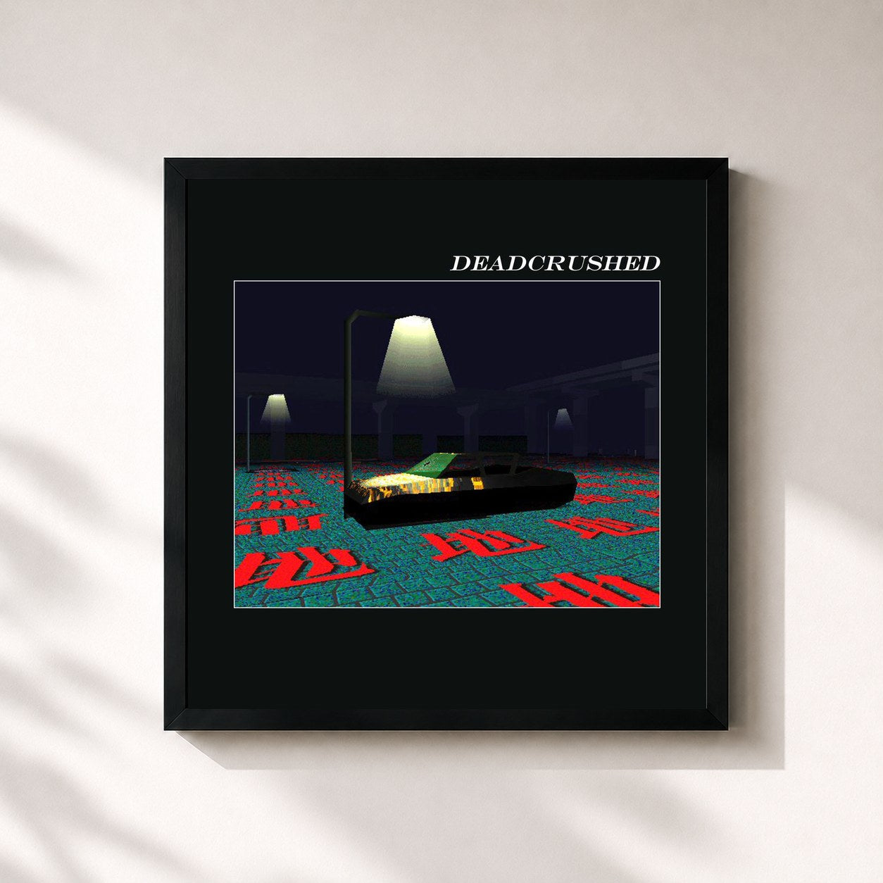 #noir Tableau carré de l'album Deadcrushed (Remixes) de alt-J, cadre noir 32x32 cm