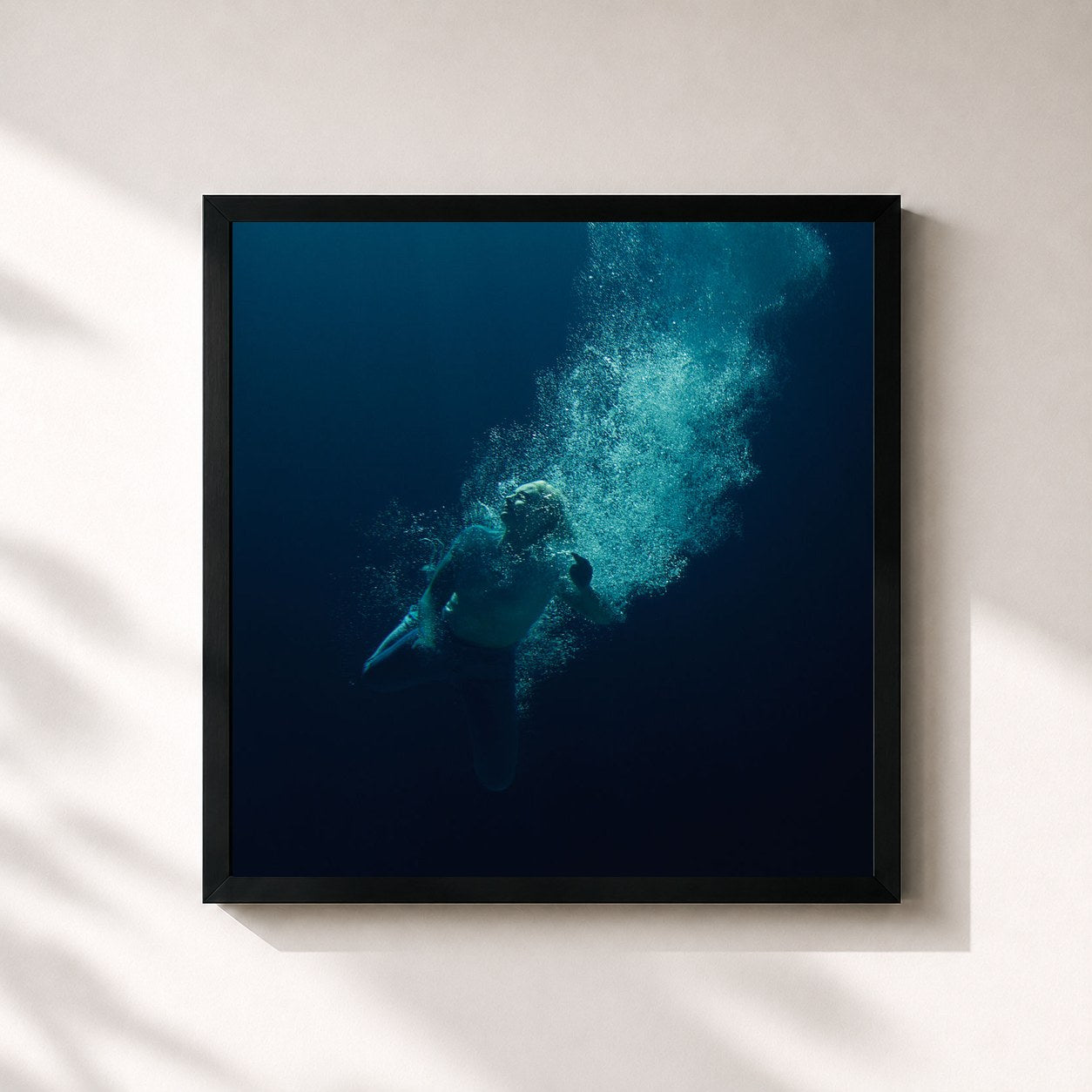 #noir Tableau carré de l'album Through Water de Låpsley, cadre noir 32x32 cm