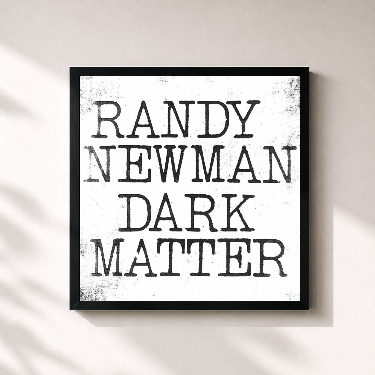 #noir Tableau carré de l'album Dark Matter de Randy Newman, cadre noir 32x32 cm