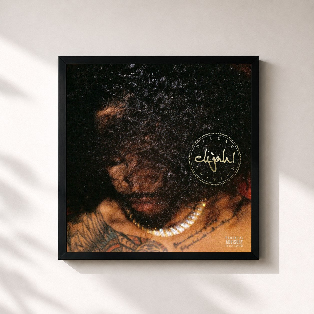 #noir Tableau carré de l'album elijah! (Deluxe Edition) de Elijah Blake, cadre noir 32x32 cm