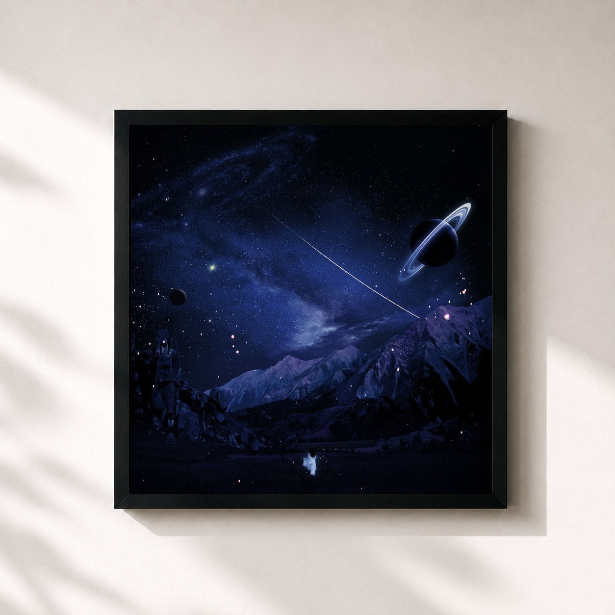 #noir Tableau carré de l'album ?depacse ohw de Seori, cadre noir 32x32 cm