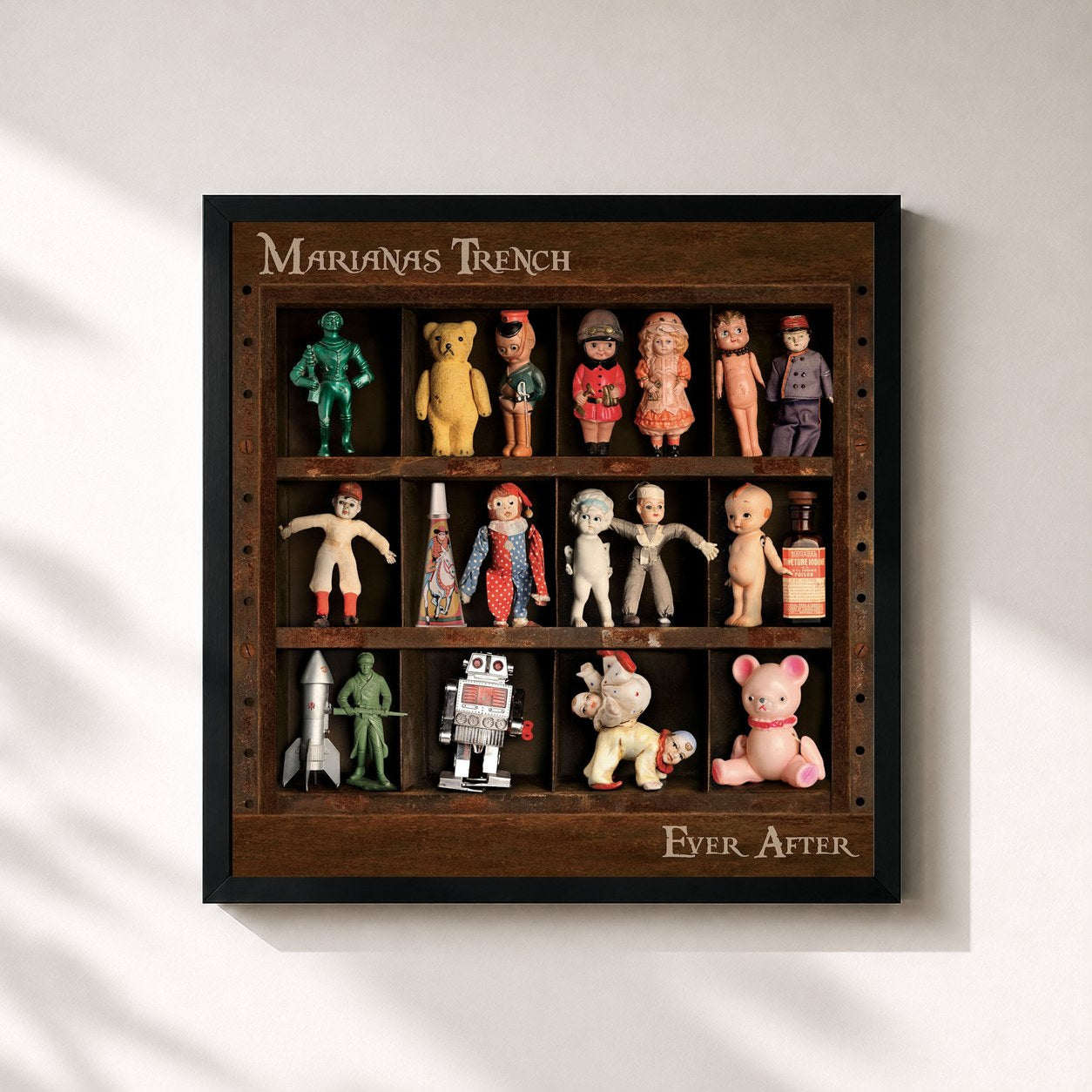 #noir Tableau carré de l'album Ever After de Marianas Trench, cadre noir 32x32 cm