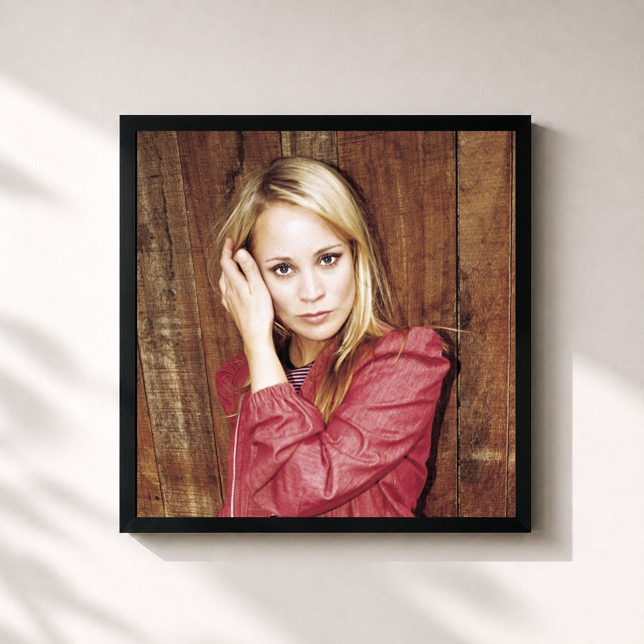 #noir Tableau carré de l'album Heartbeat (i-Tunes exclusive DMD) de Annie, cadre noir 32x32 cm