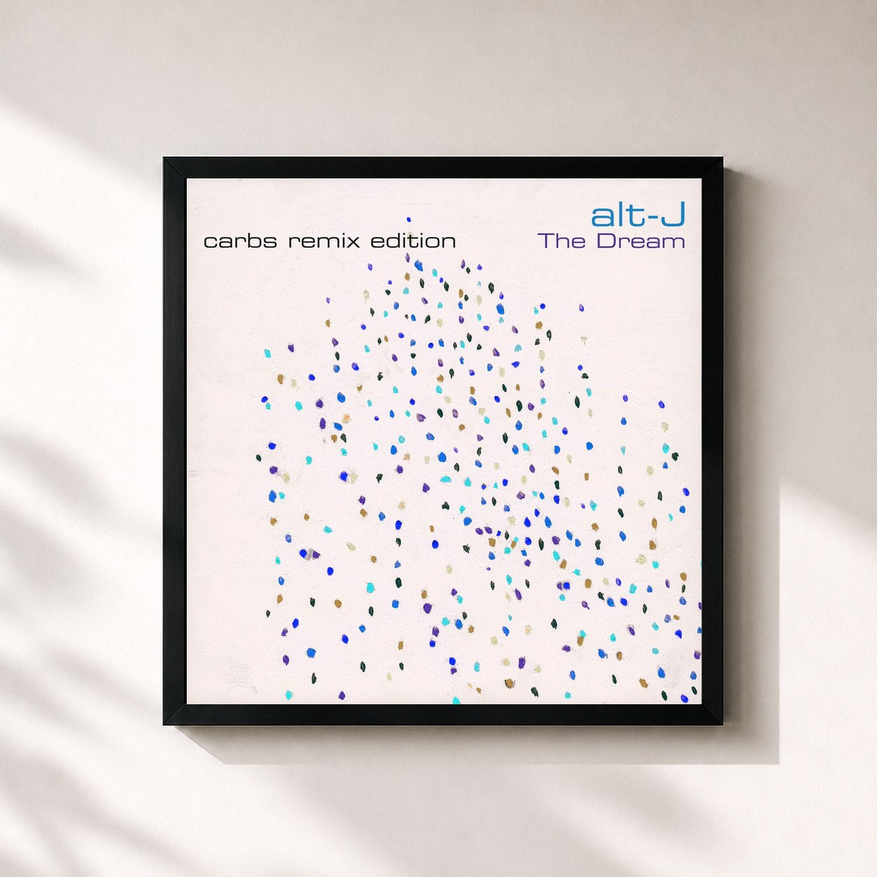 #noir Tableau carré de l'album The Dream (CARBS Remix Edition) de alt-J, cadre noir 32x32 cm