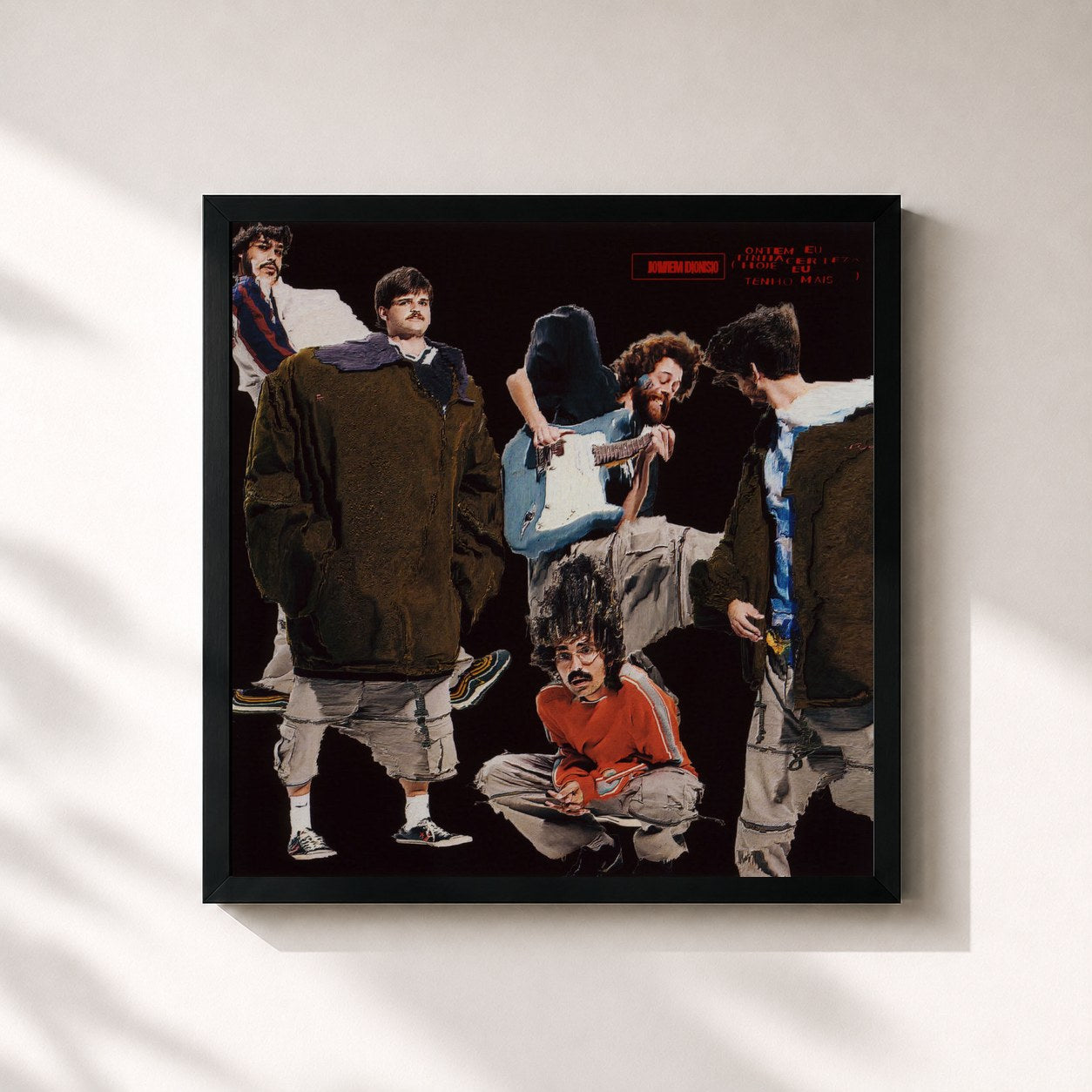 #noir Tableau carré de l'album Ontem Eu Tinha Certeza (Hoje Eu Tenho Mais) de Jovem Dionisio, cadre noir 32x32 cm