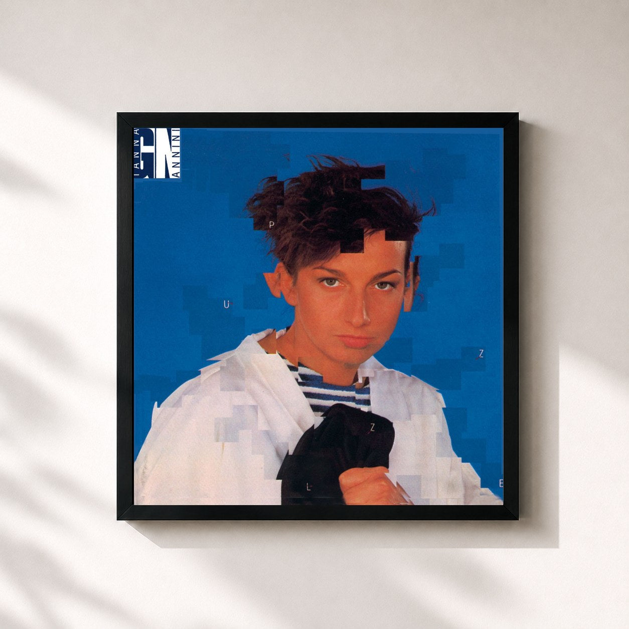 #noir Tableau carré de l'album Puzzle de Gianna Nannini, cadre noir 32x32 cm