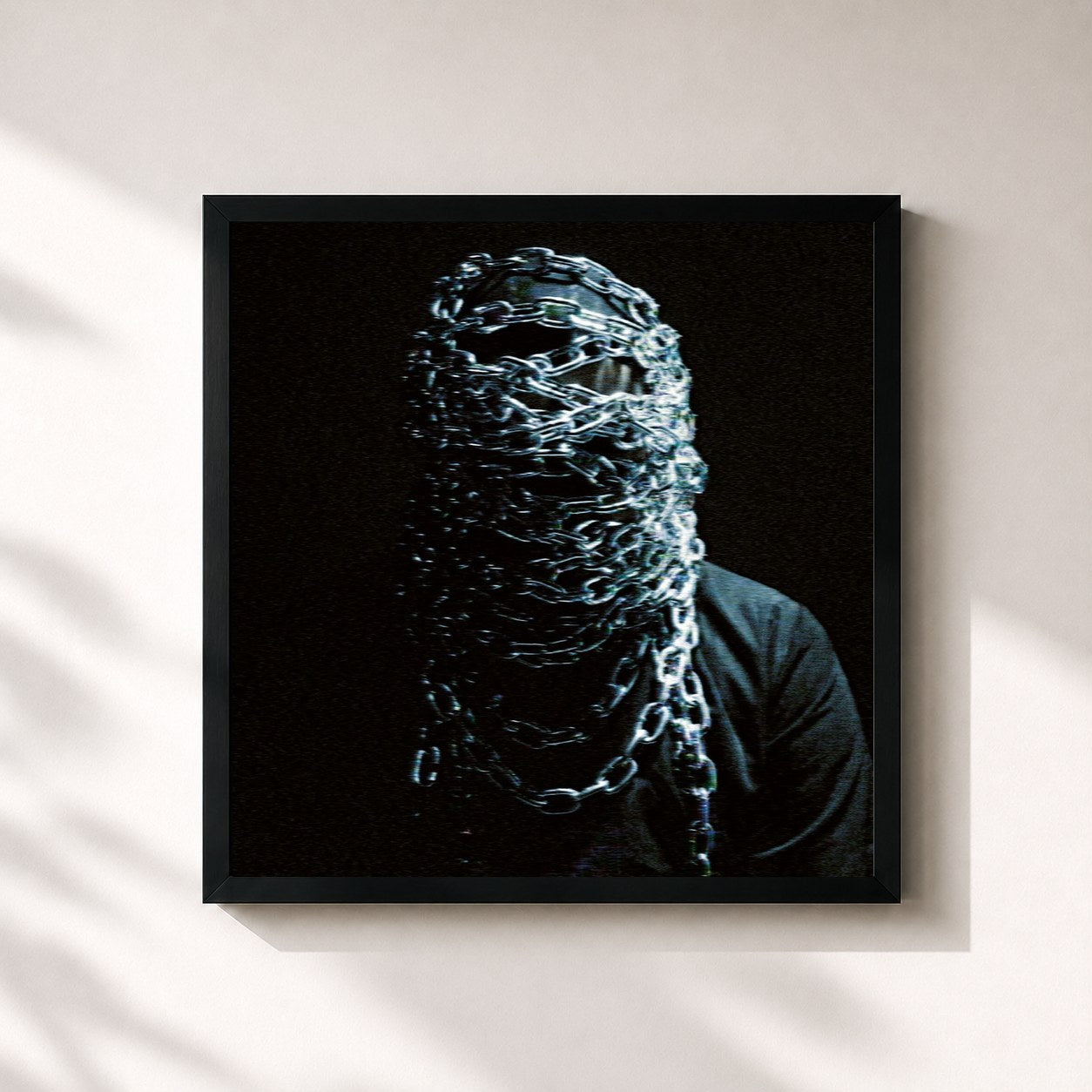 #noir Tableau carré de l'album JAAFAR de Rounhaa, cadre noir 32x32 cm