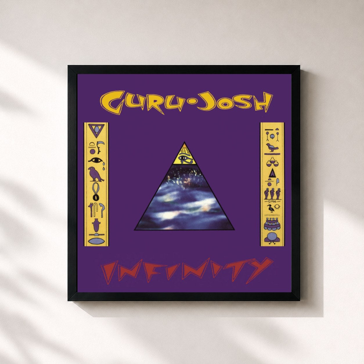 #noir Tableau carré de l'album Infinity de Guru Josh, cadre noir 32x32 cm