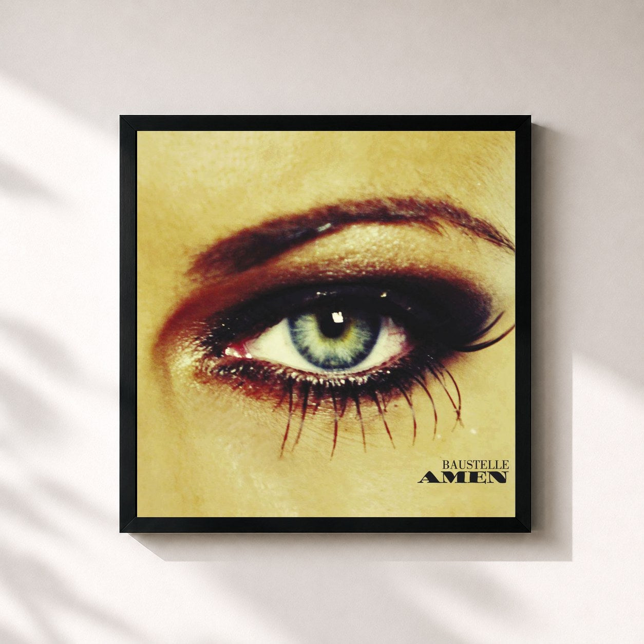 #noir Tableau carré de l'album Amen de Baustelle, cadre noir 32x32 cm