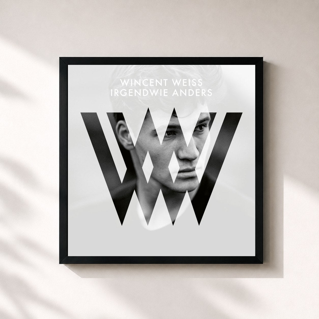 #noir Tableau carré de l'album Irgendwie anders (Deluxe) de Wincent Weiss, cadre noir 32x32 cm
