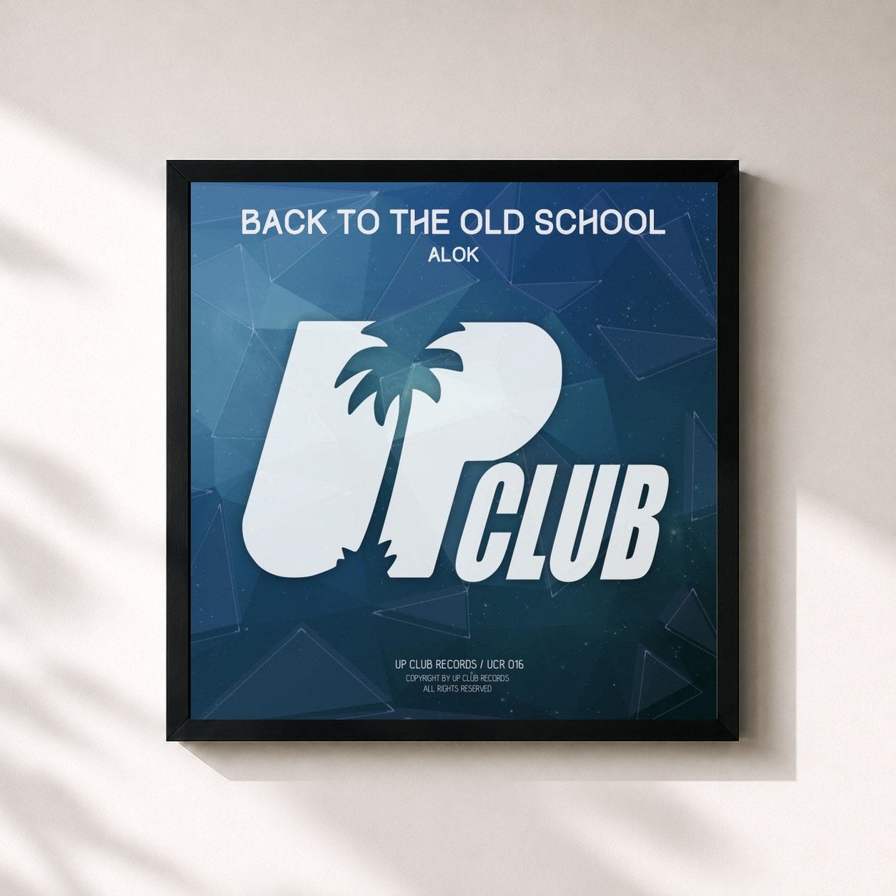 #noir Tableau carré de l'album Back To The Old School EP de Alok, cadre noir 32x32 cm