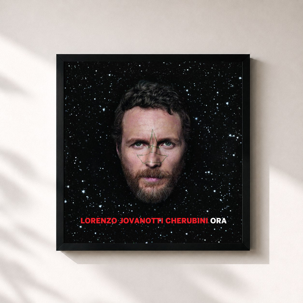 #noir Tableau carré de l'album Ora (Special Super Deluxe Box) de Jovanotti, cadre noir 32x32 cm
