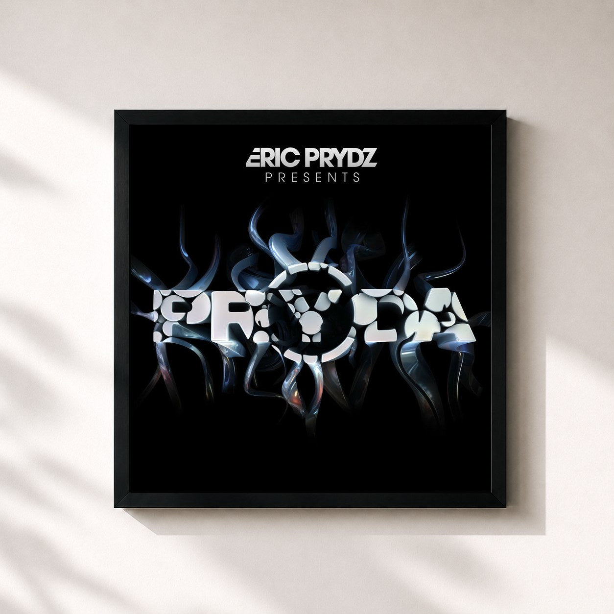 #noir Tableau carré de l'album Eric Prydz Presents Pryda de Eric Prydz, cadre noir 32x32 cm