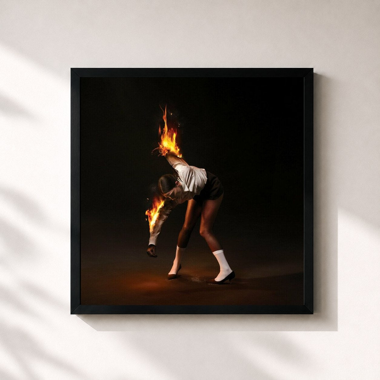 #noir Tableau carré de l'album All Born Screaming de St. Vincent, cadre noir 32x32 cm