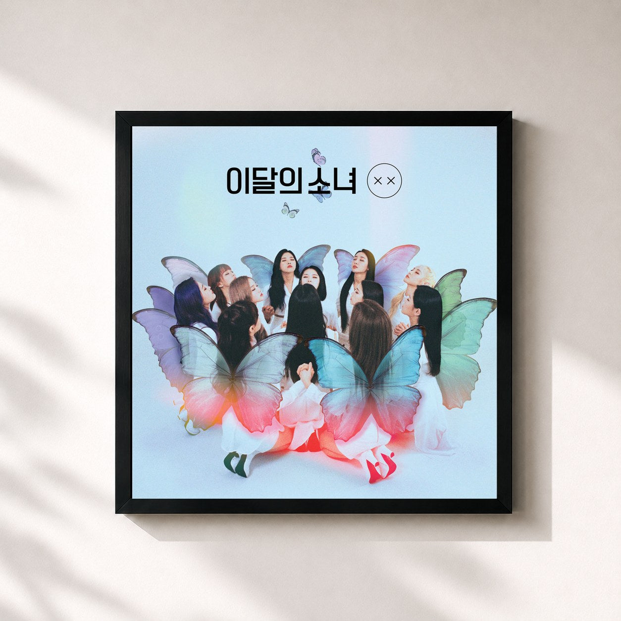 #noir Tableau carré de l'album [X X] de LOONA, cadre noir 32x32 cm
