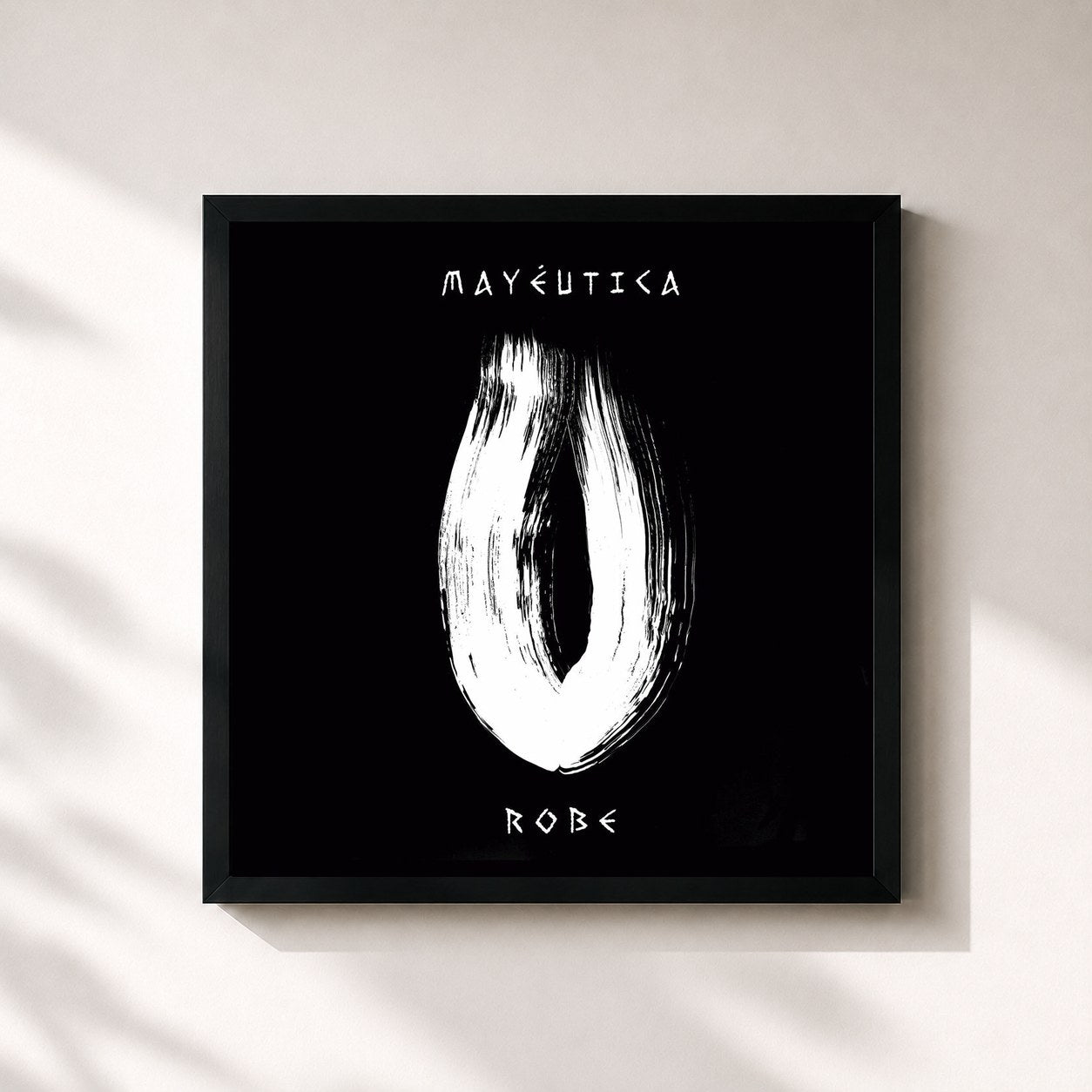 #noir Tableau carré de l'album Mayéutica de Robe, cadre noir 32x32 cm