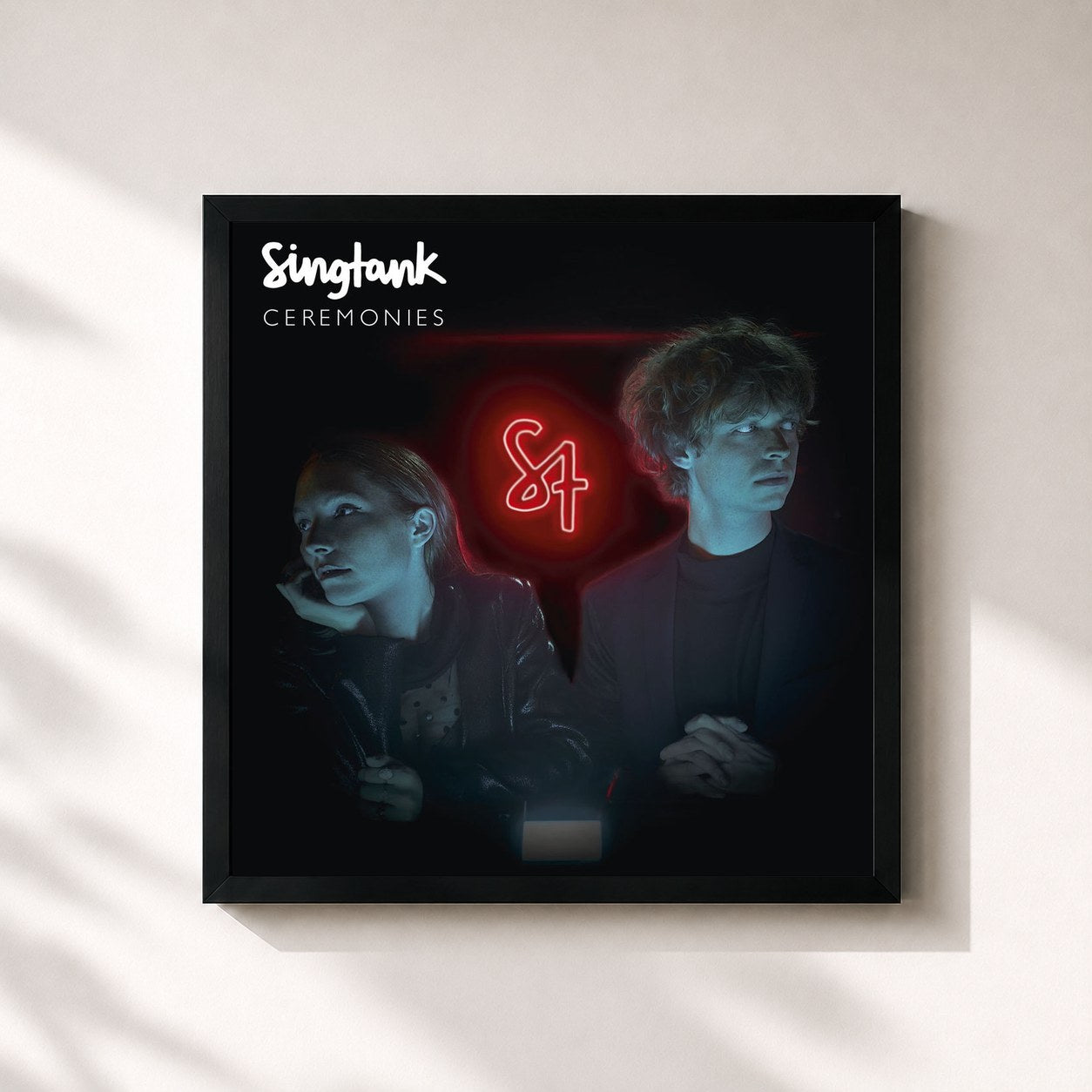 #noir Tableau carré de l'album Ceremonies de Singtank, cadre noir 32x32 cm