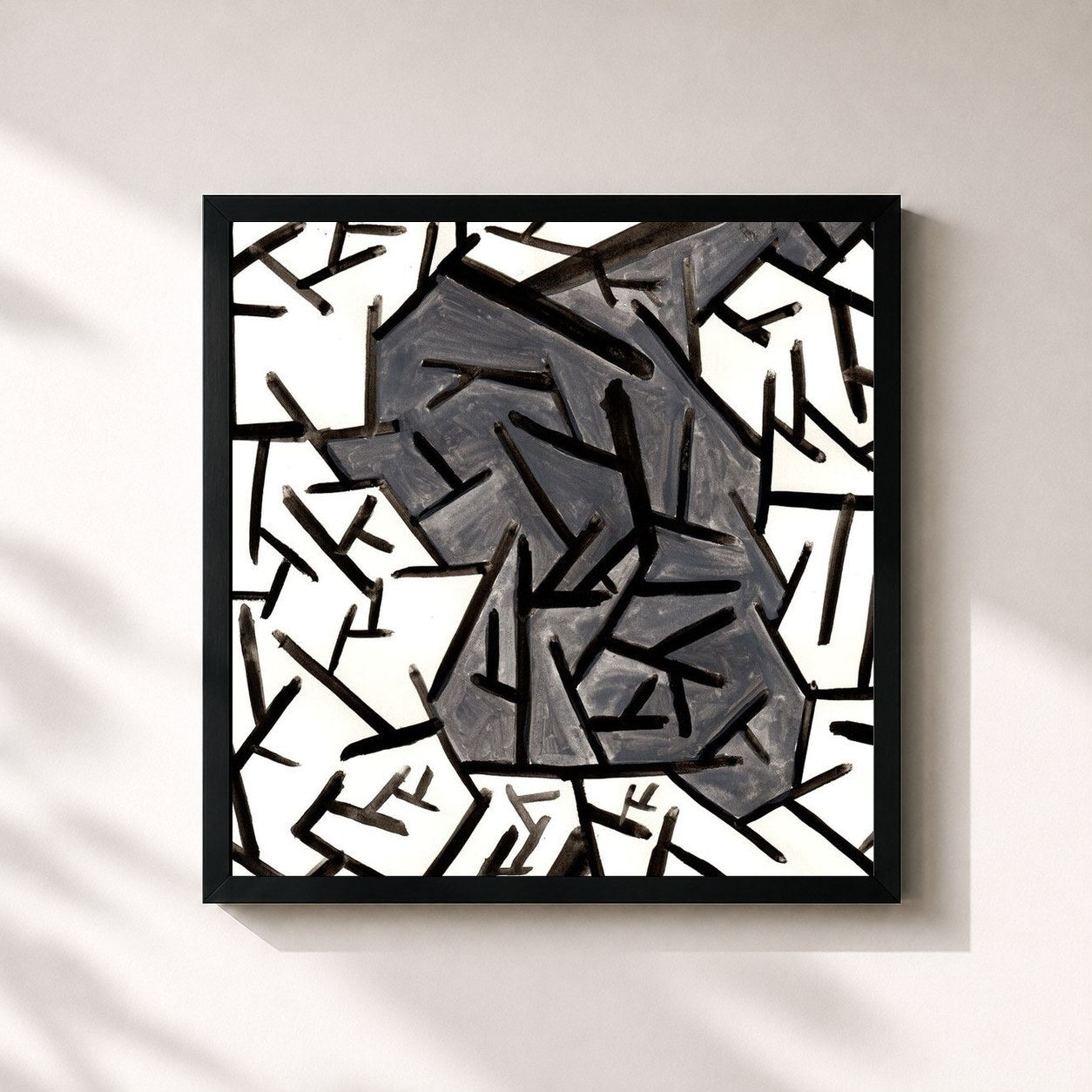 #noir Tableau carré de l'album Music To Scream To de Poppy, cadre noir 32x32 cm