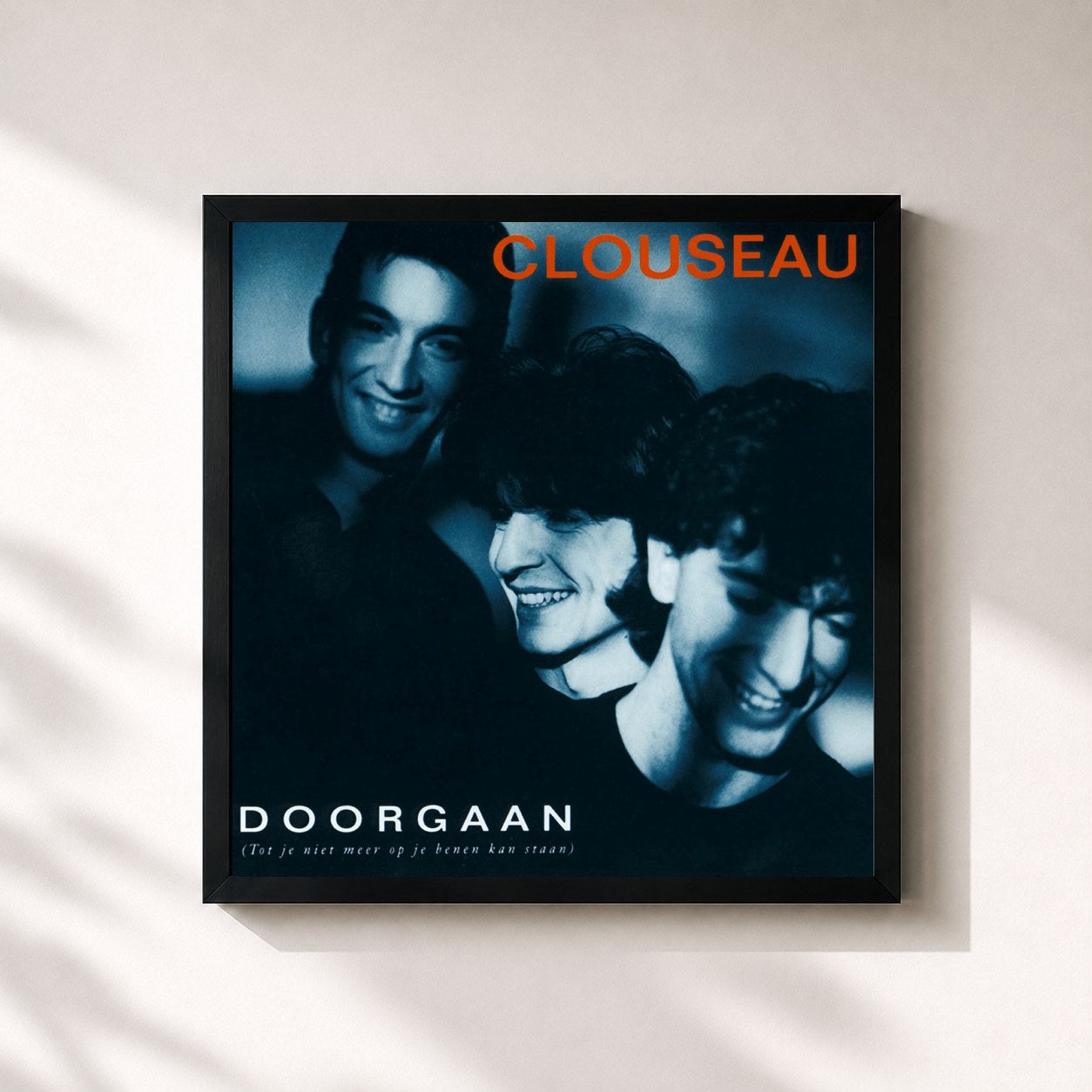 #noir Tableau carré de l'album Doorgaan (Tot je niet meer op je benen kan staan) de Clouseau, cadre noir 32x32 cm