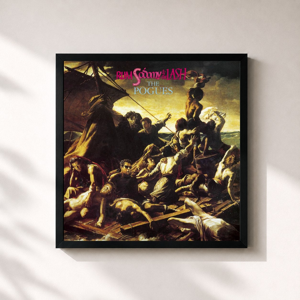 #noir Tableau carré de l'album Rum Sodomy & The Lash (Expanded Edition) de The Pogues, cadre noir 32x32 cm